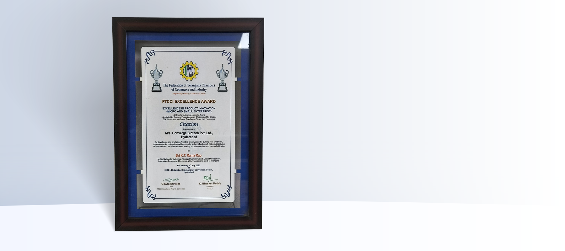 FTCCI Excellence Award — Converge Biotech